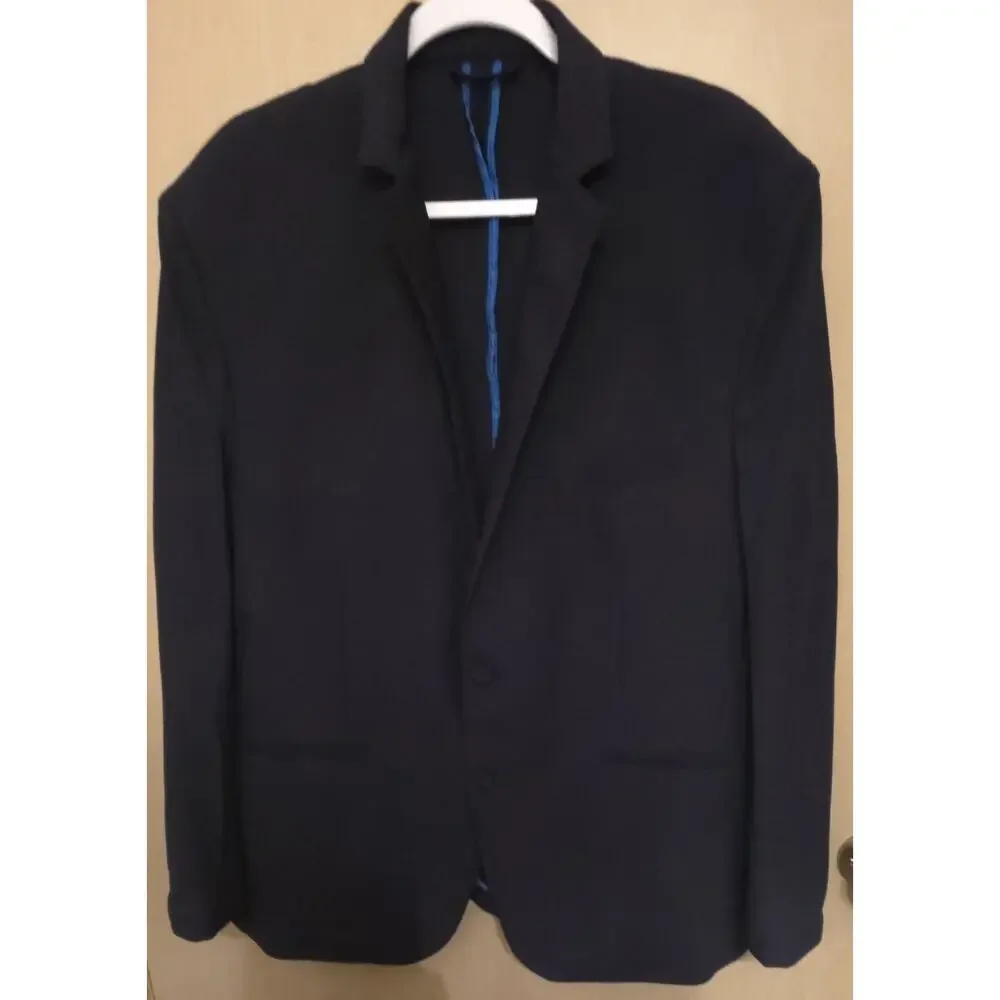 Twillory Tailored for the Hustle Navy Performance Blazer Sport Coat 48R Black